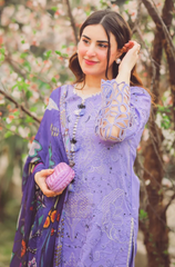 3 Piece - Lawn Embroidered Suit - ZL0102
